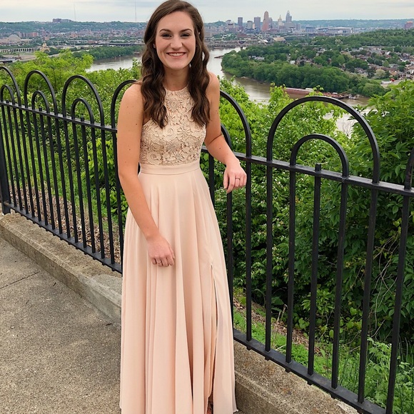 Lulus Blush Lace Maxi Dress - Picture 7 of 7